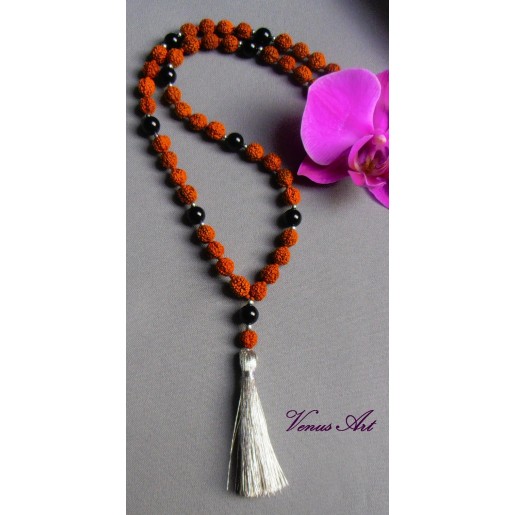 Čakrový náhrdelník RUDRAKSHA onyx