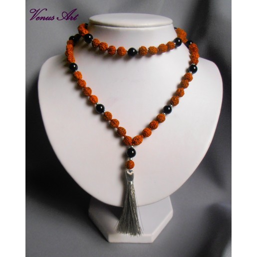 Čakrový náhrdelník RUDRAKSHA onyx